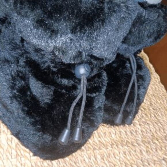 Black Faux Fur Massage Boots Relaxation Spa Booties Large 9-11 - Picture 6 of 9